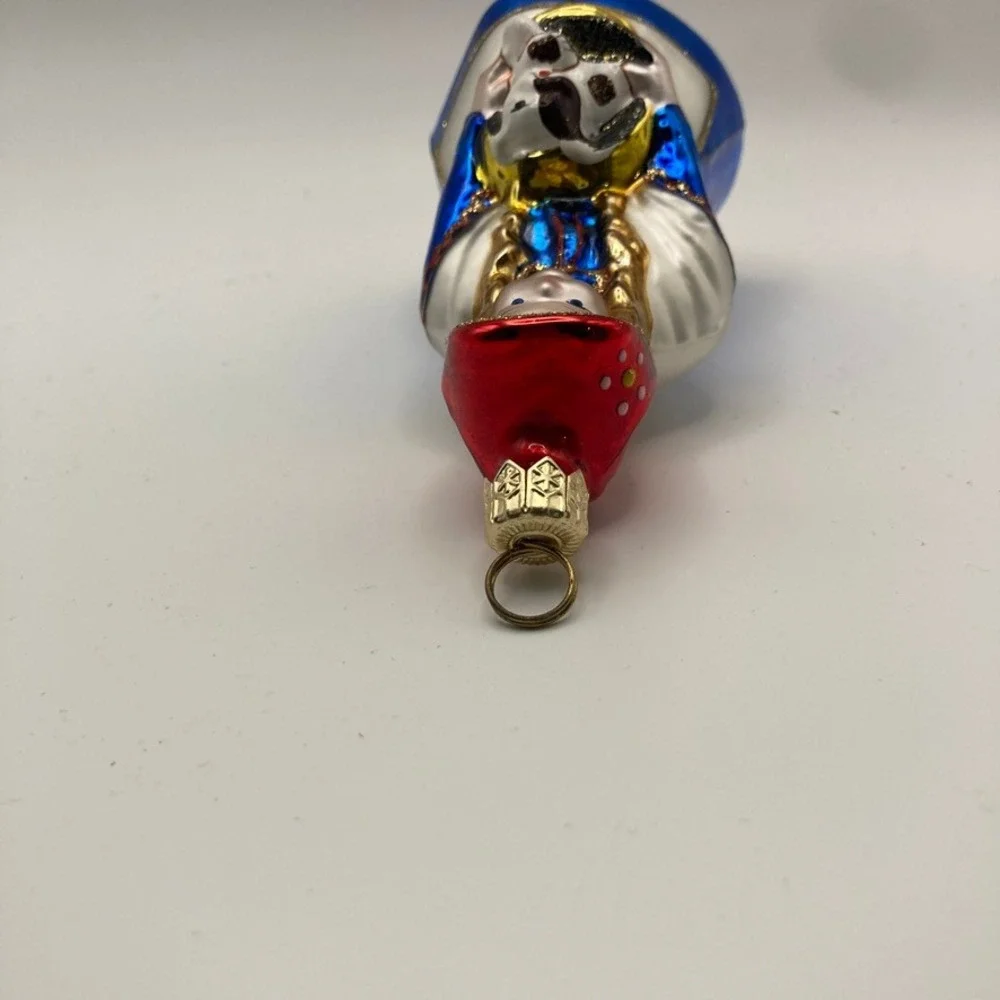Vtg Glass Wizard of Oz Dorothy & Toto‎ Christmas Ornament